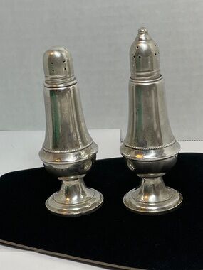 Antique Newport Sterling Silver Weighted Bottom Salt & Pepper Shakers, 300+g